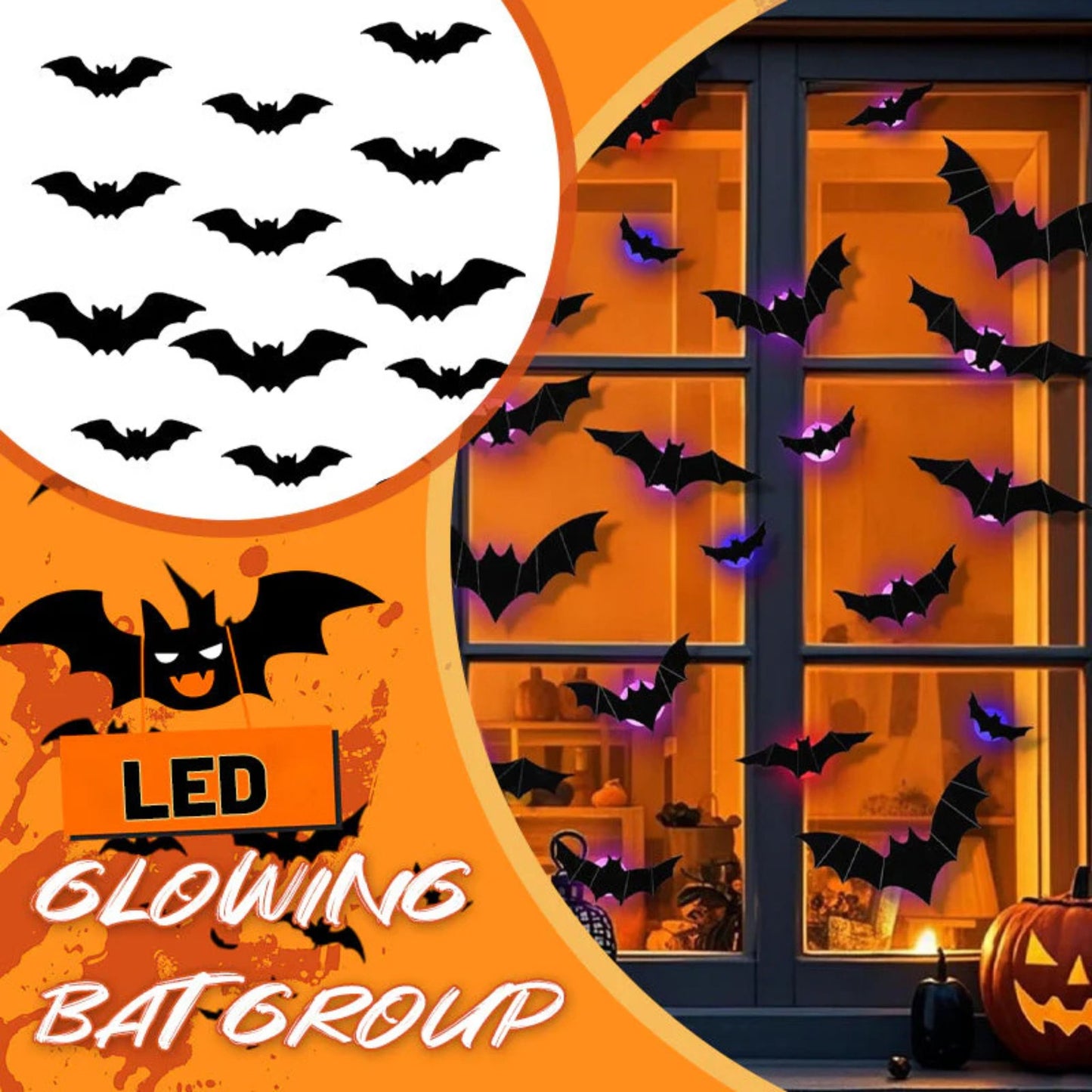 đŠ LED Bat Wall Sticker