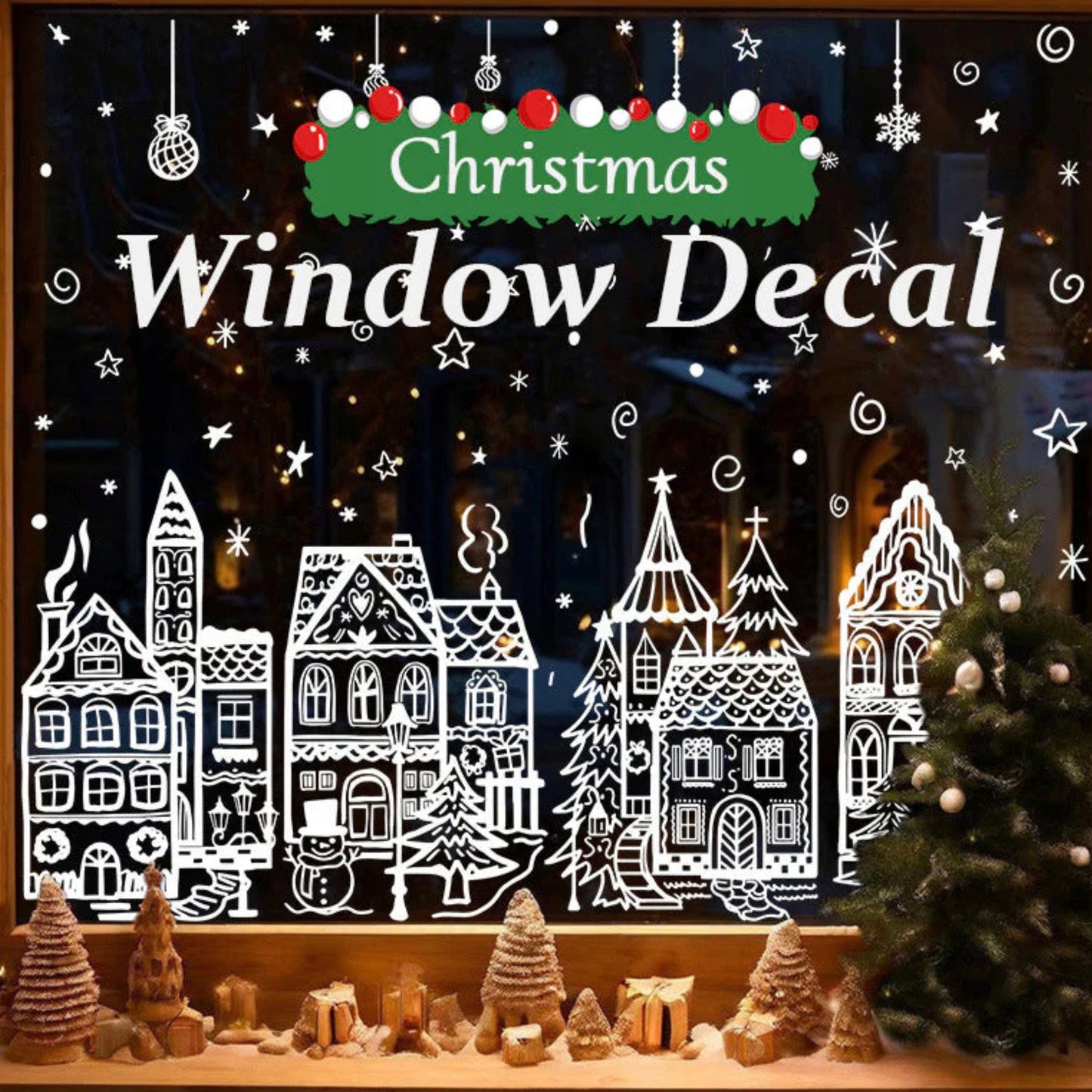 🎄 Easter Village Stickers – Festive Holiday Magic for Every Window