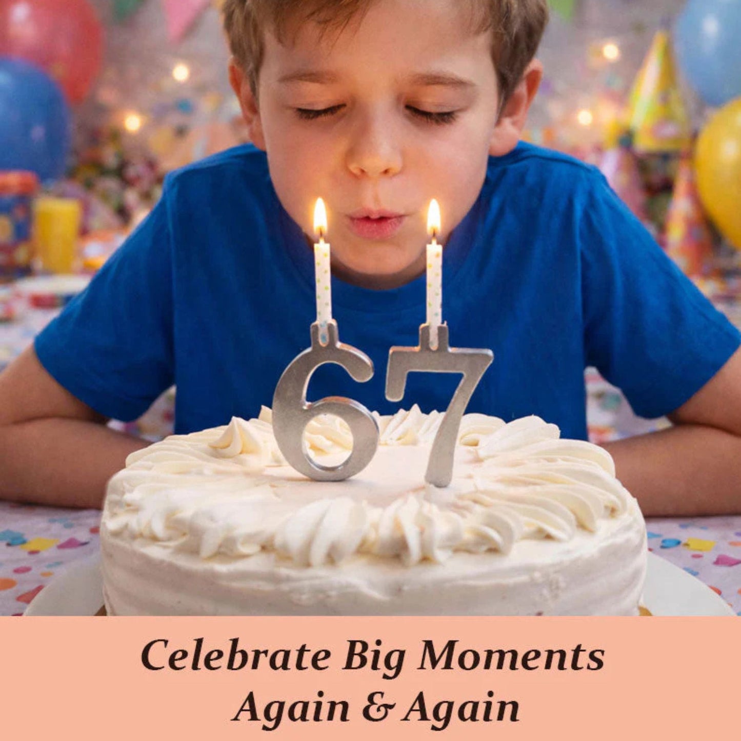 🎂 Reusable Number Birthday Candle Holder Set