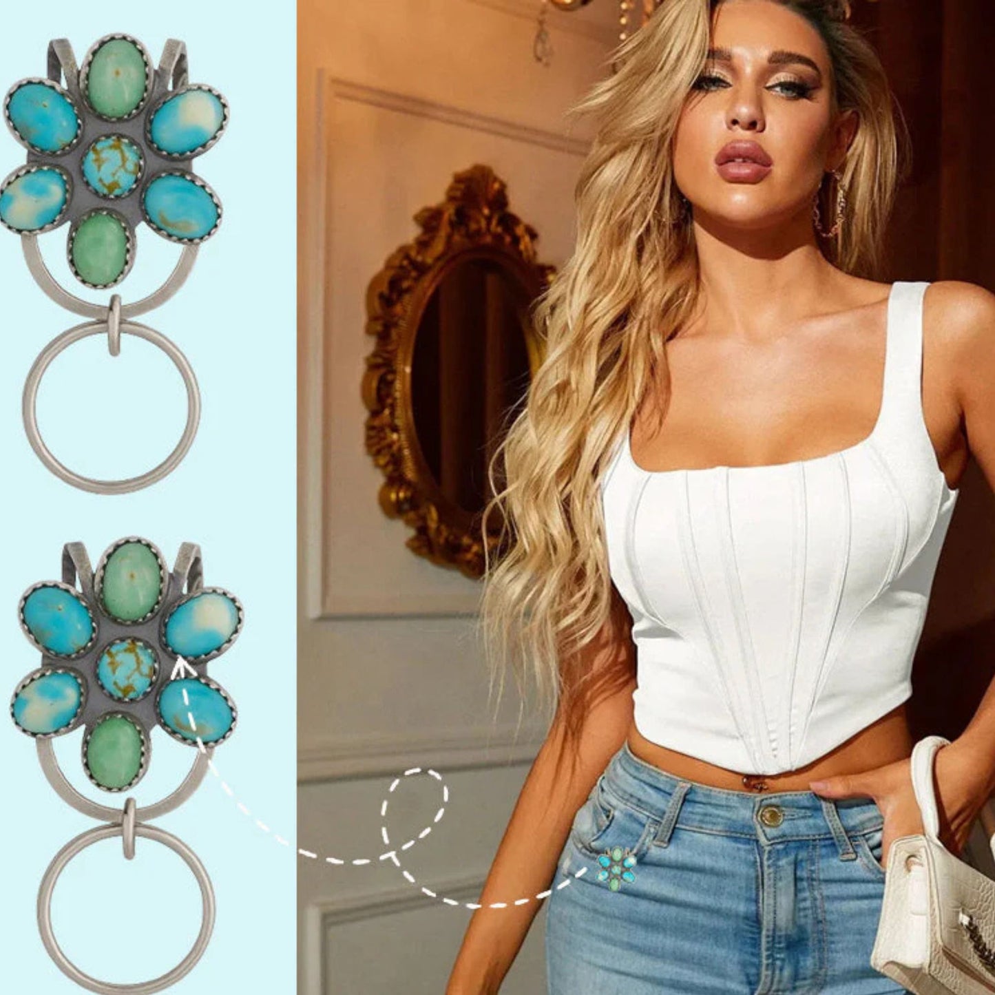 🌼 Western Blossom Key Clip