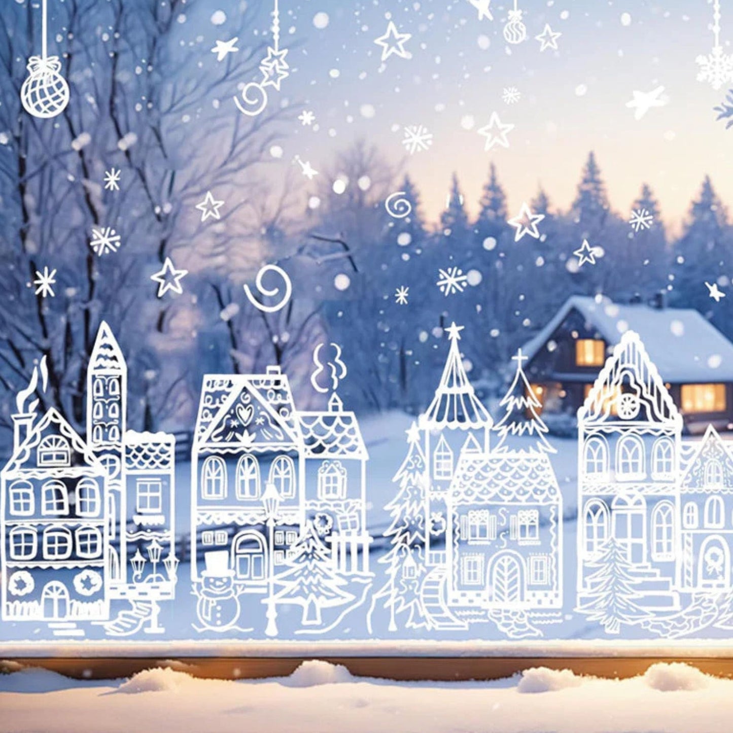 🎄 Easter Village Stickers – Festive Holiday Magic for Every Window