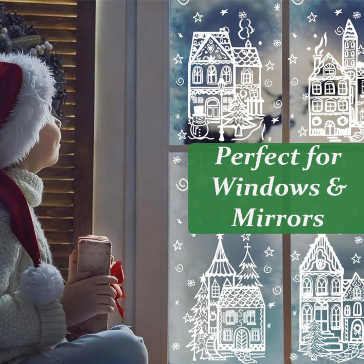 🎄 Easter Village Stickers – Festive Holiday Magic for Every Window