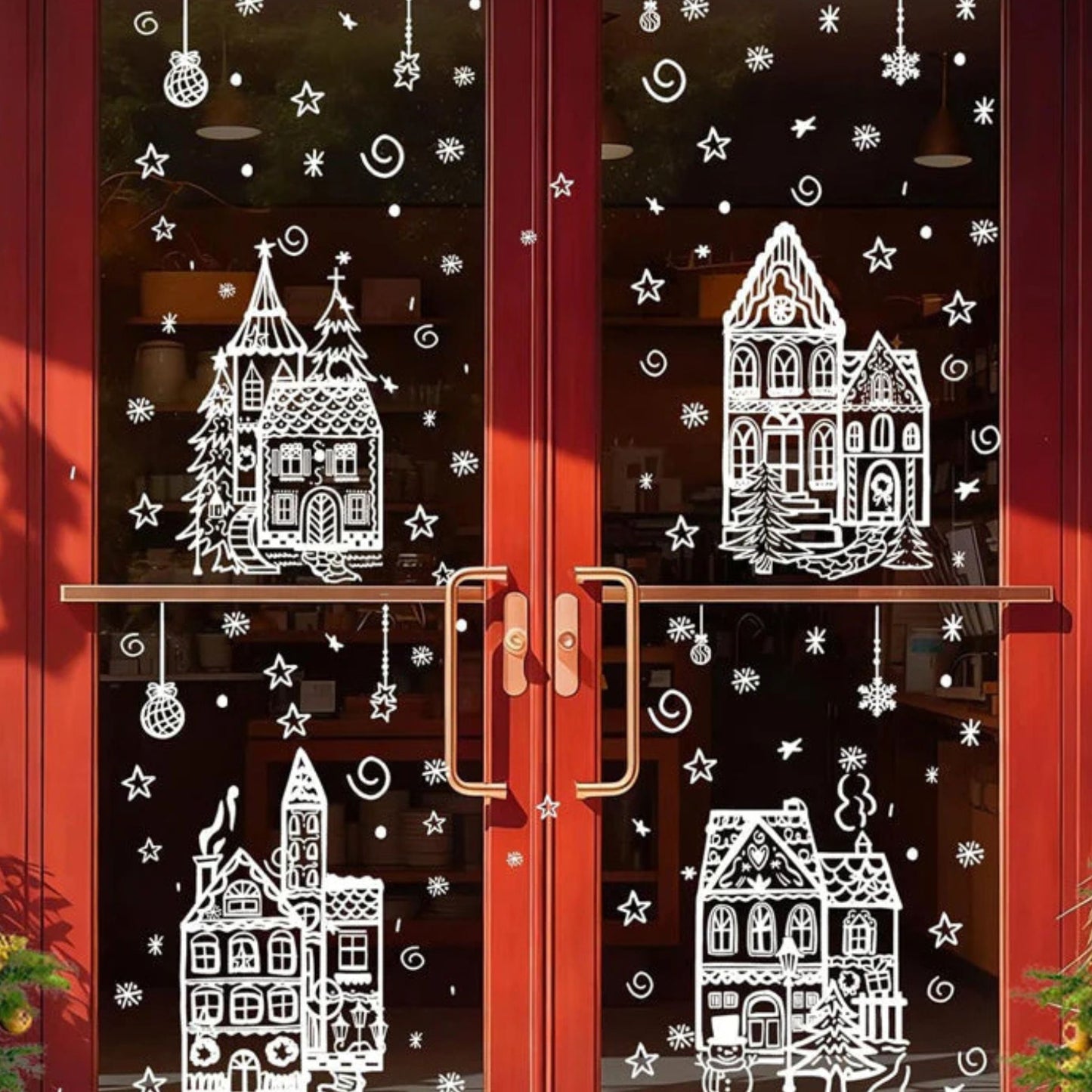 🎄 Easter Village Stickers – Festive Holiday Magic for Every Window
