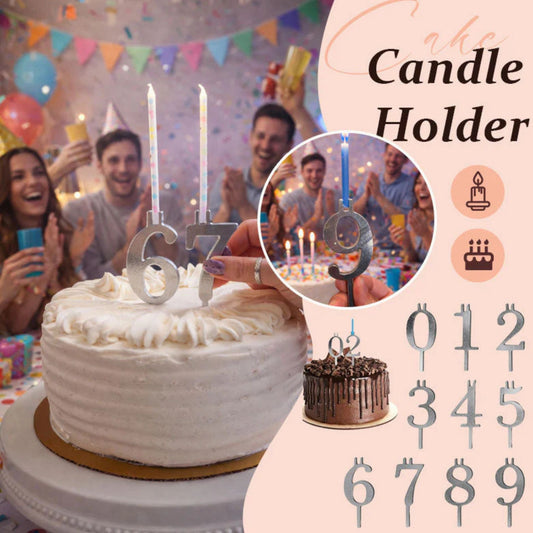 🎂 Reusable Number Birthday Candle Holder Set