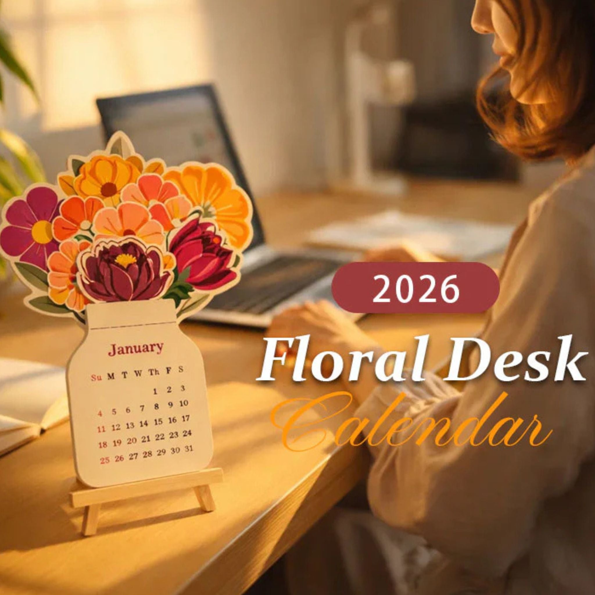 🌸 Blooming Desk Flower Calendar
