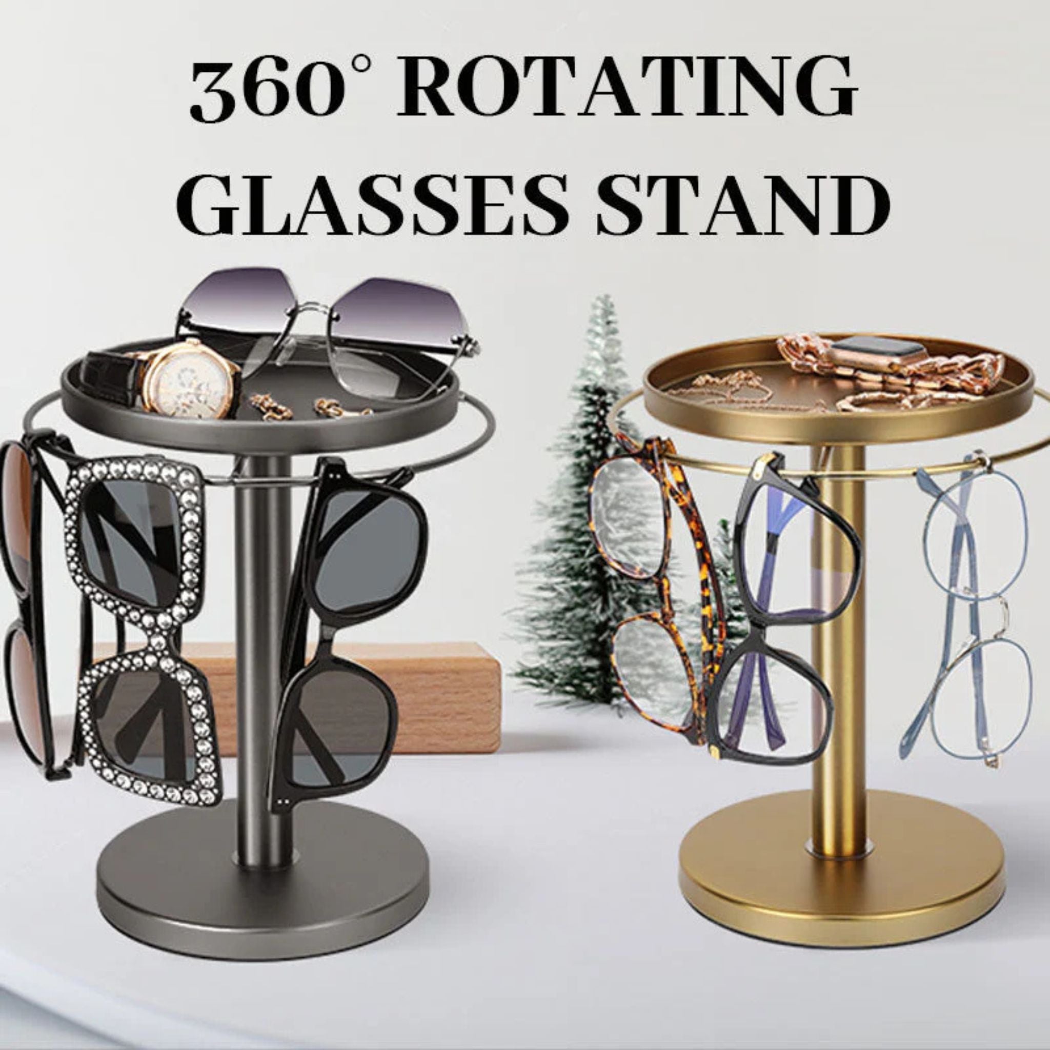 👓 360° Rotating Glasses Stand