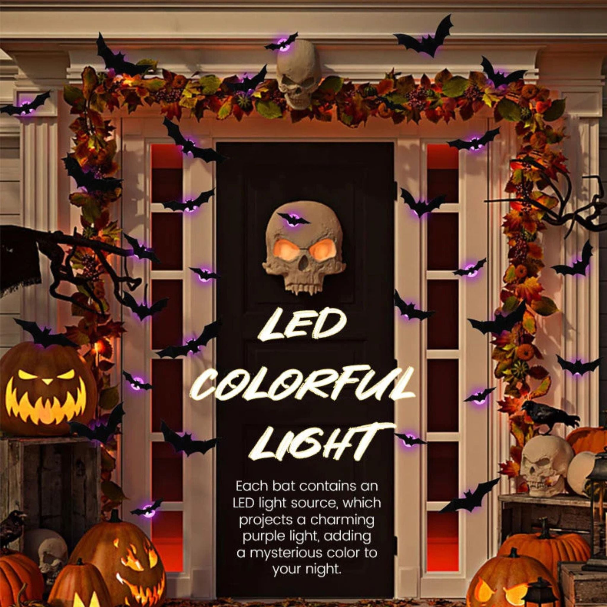 🦇 LED Bat Wall Sticker