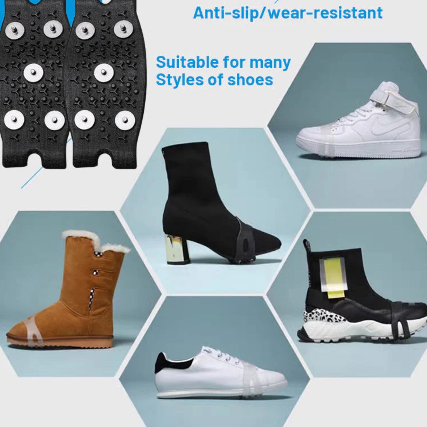 ❄️ Nail Elastic Shoe Cover – Your Winter Anti-Slip Safety Essential! ❄️