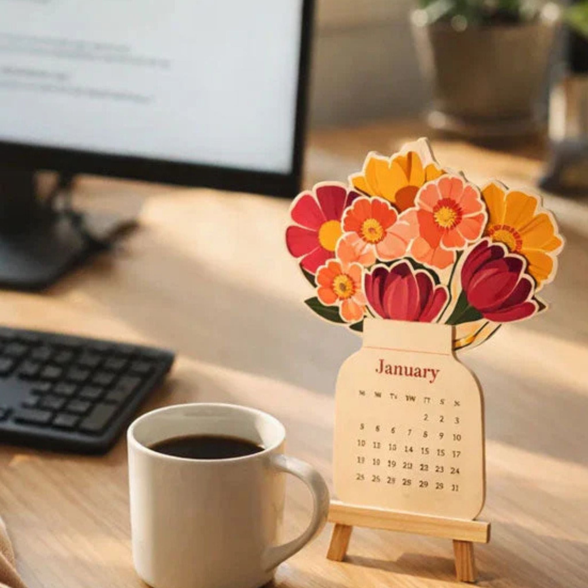 🌸 Blooming Desk Flower Calendar