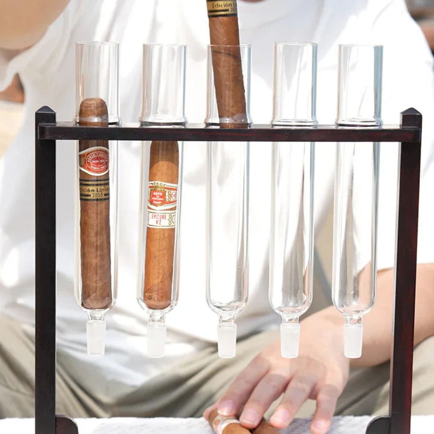 🥃 Cigar Test Tube Humidor Rack