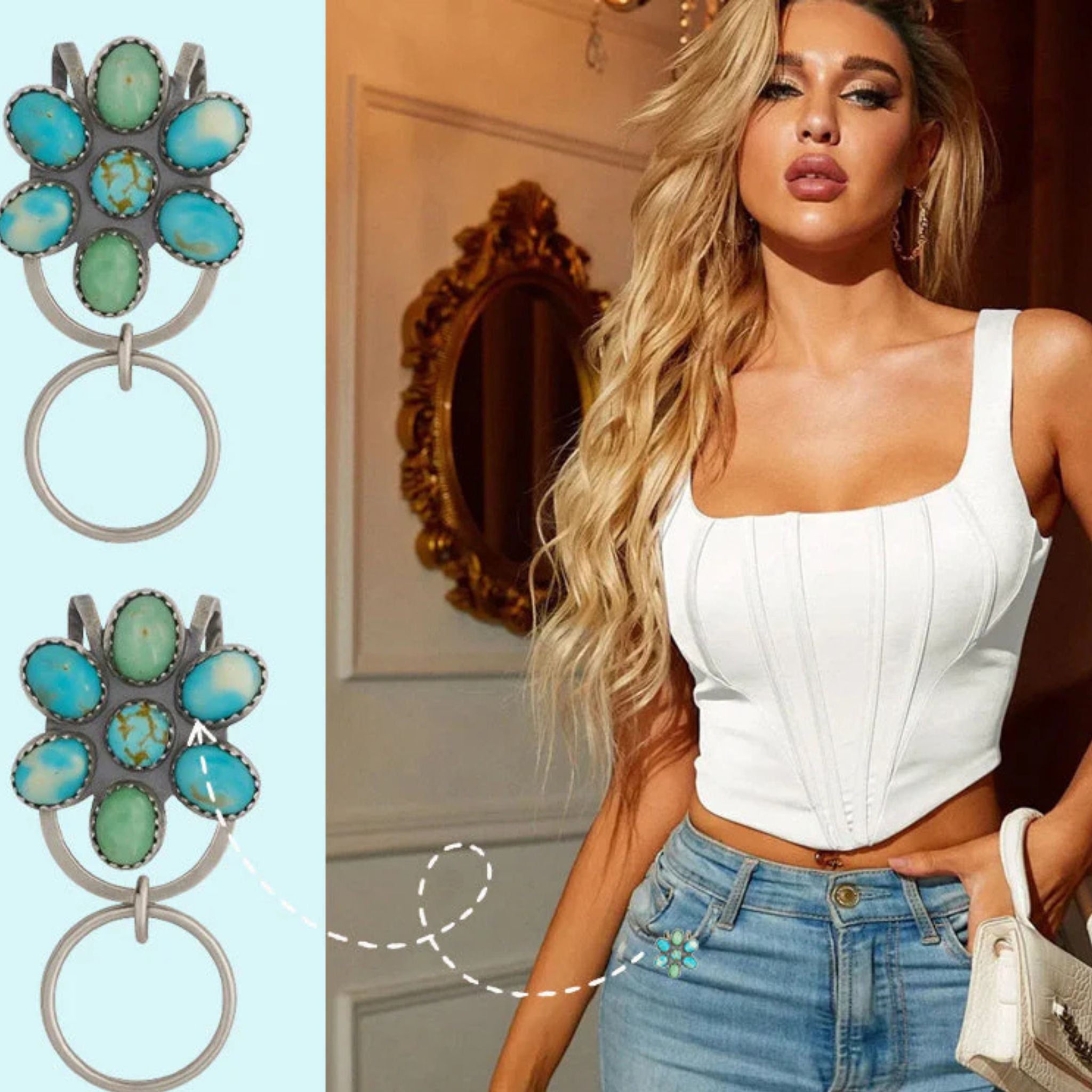 🌼 Western Blossom Key Clip