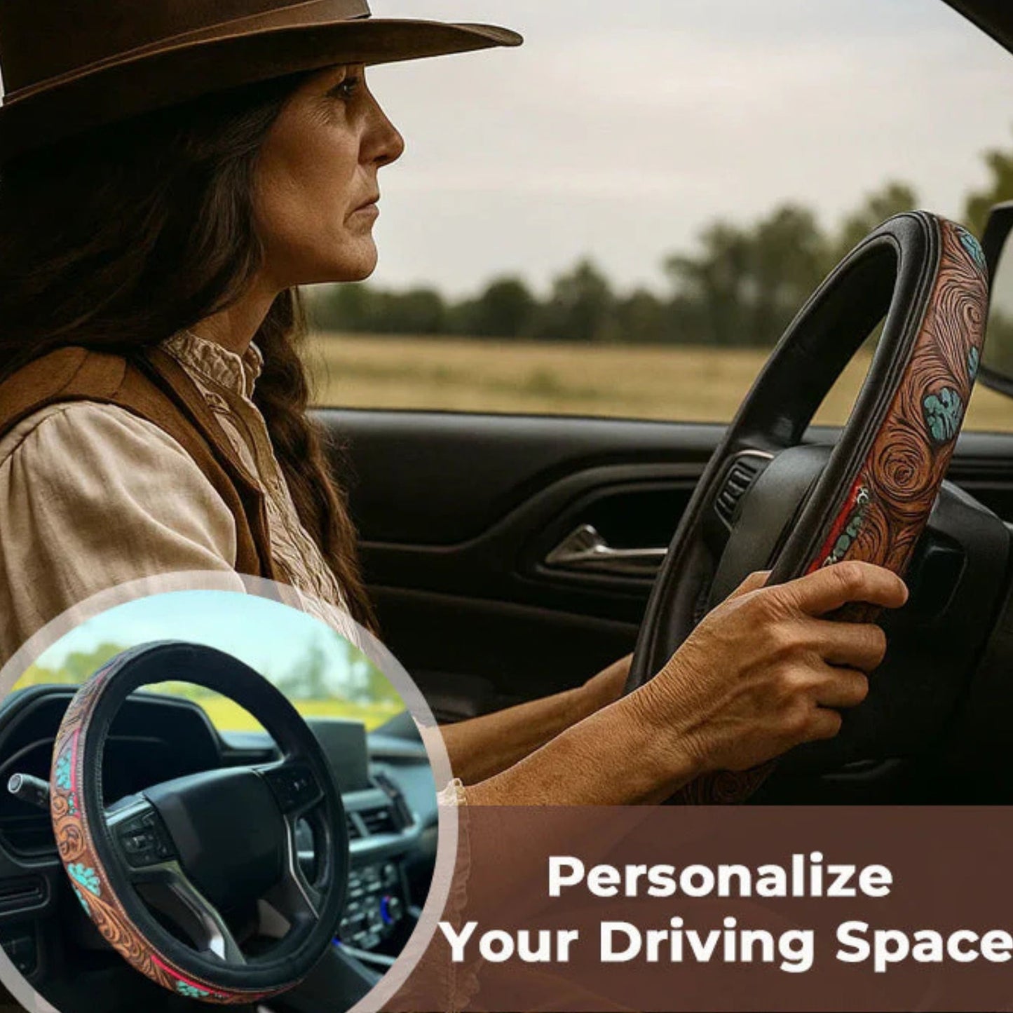 🤠 Western Steering Wheel Cover