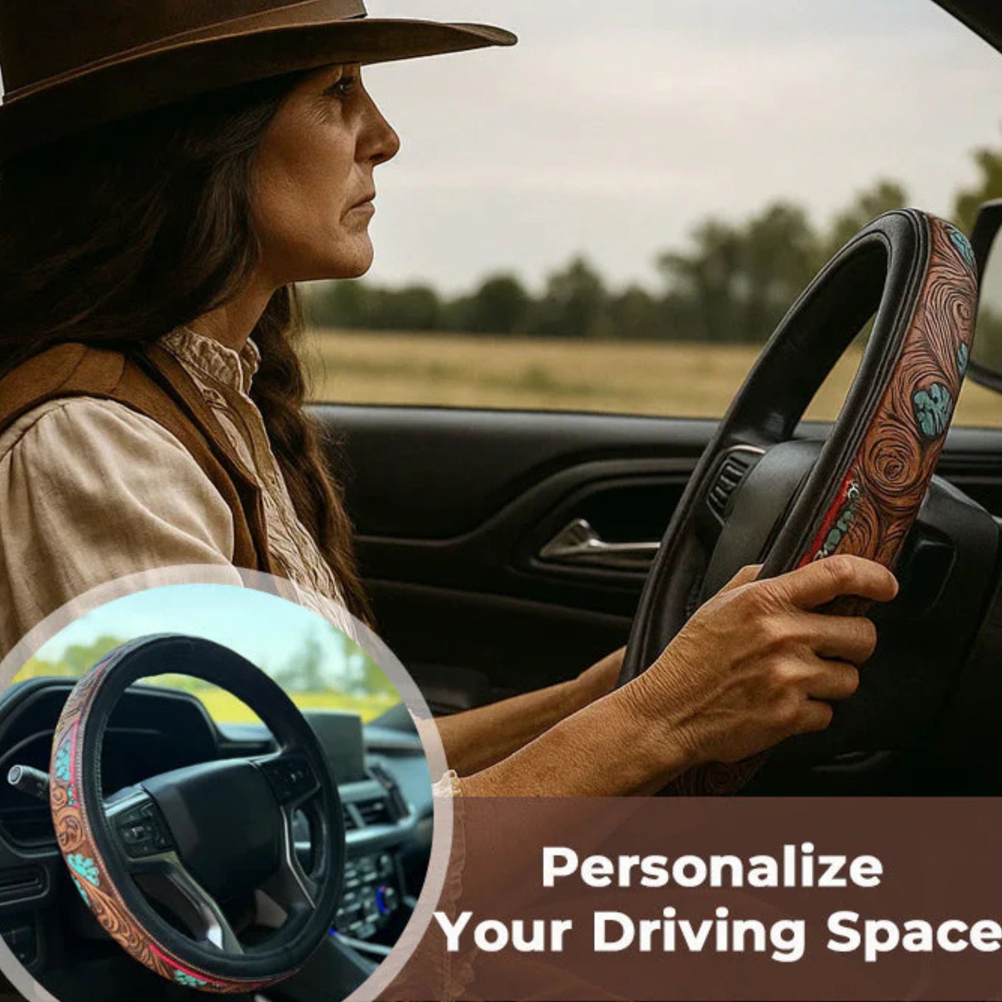 🤠 Western Steering Wheel Cover