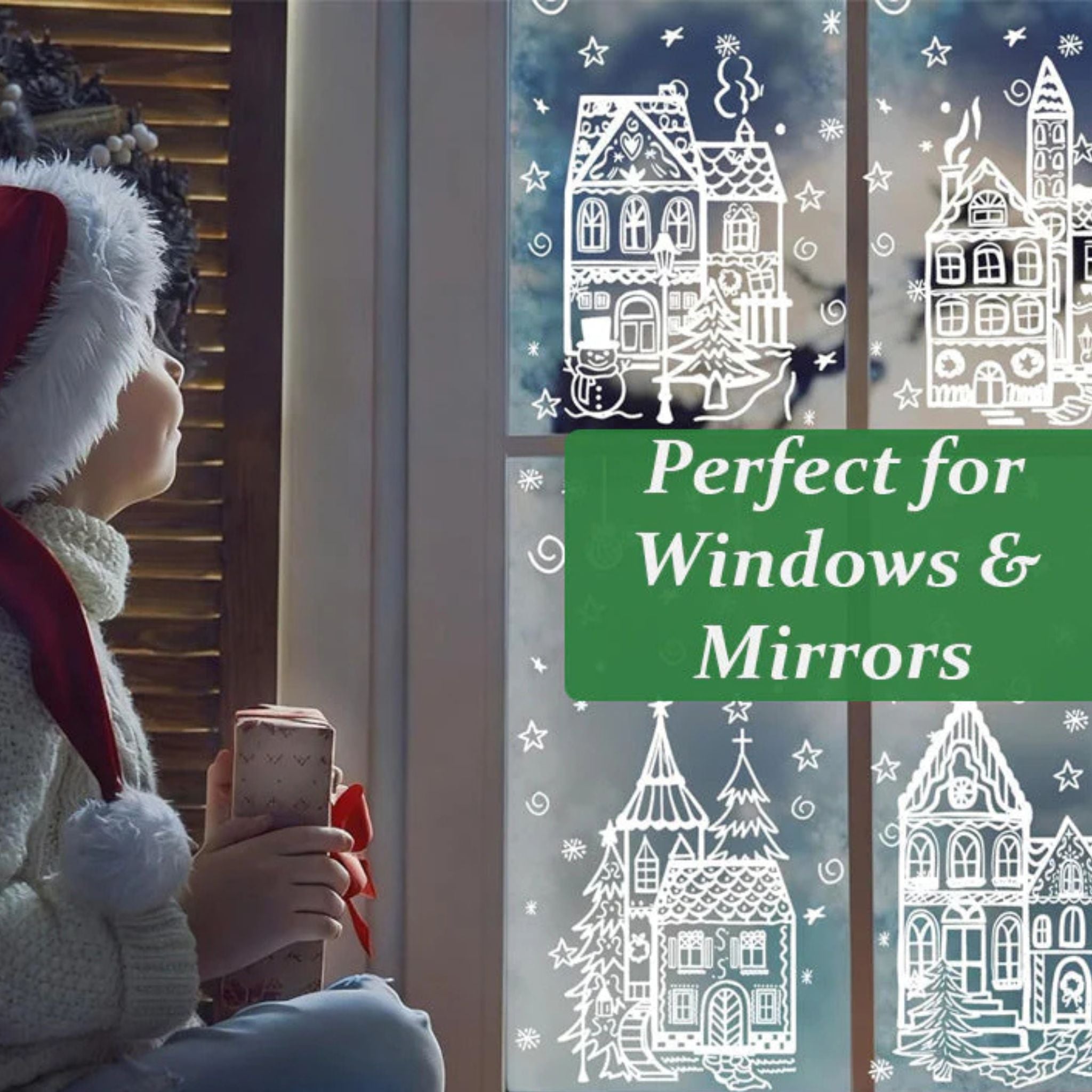 🎄 Easter Village Stickers – Festive Holiday Magic for Every Window