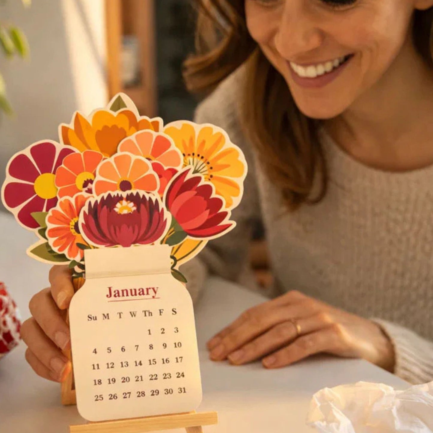 🌸 Blooming Desk Flower Calendar