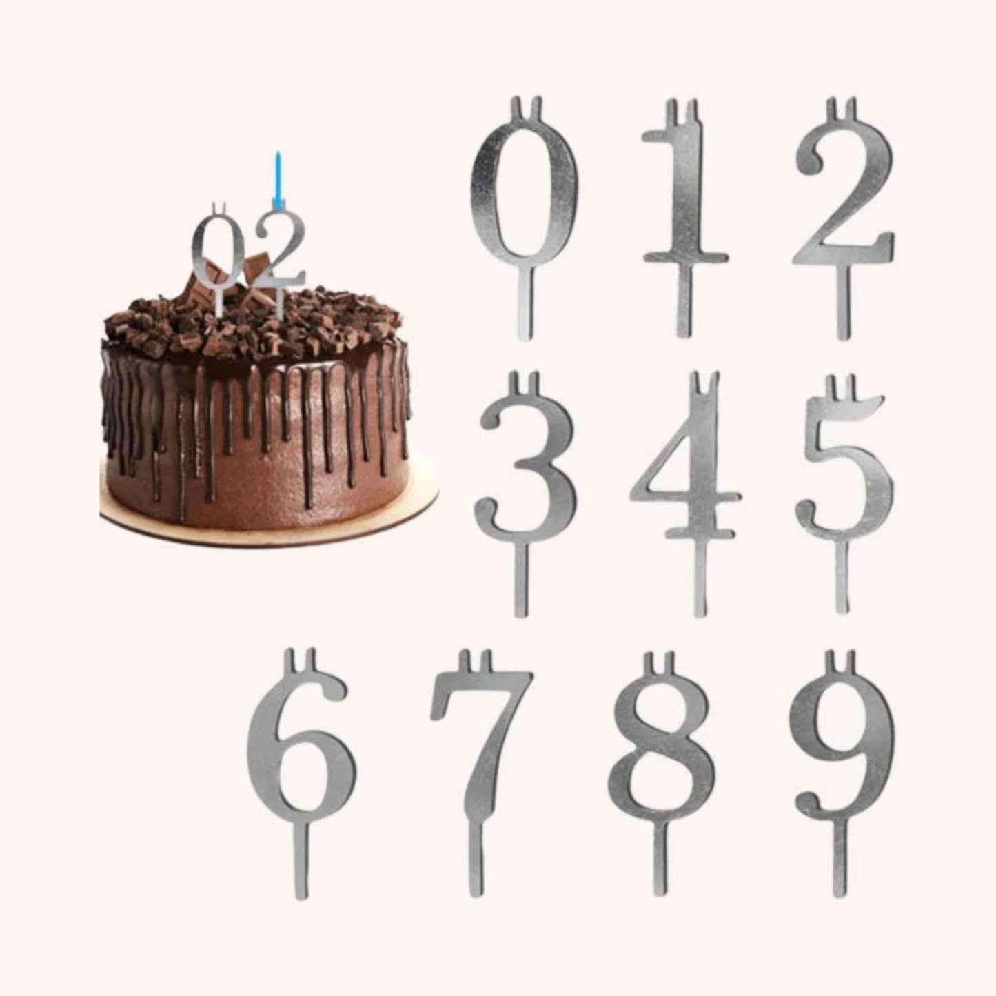 🎂 Reusable Number Birthday Candle Holder Set